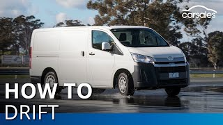 How to drift a Toyota HiAce delivery van  carsales [upl. by Heimer788]