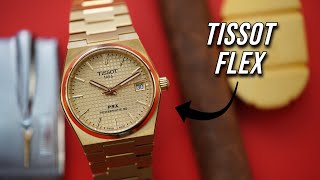 Gold 35mm TISSOT PRX Powermatic 80 an Affordable Alternative to the Vacheron Constantin 222 [upl. by Liza]