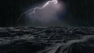 Thunderstorm  Huge Ocean Waves  Rain Sounds for Sleeping  the Nature Sound [upl. by Anul876]