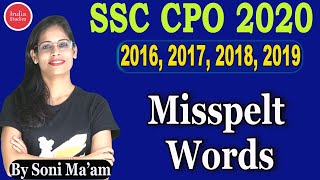 SSC CPO 2019  Previous year Questions  Misspelt Words SSC CPO English  ssc cgl  ssc mts [upl. by Atalya]