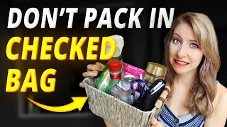 10 Things to NEVER Pack in a Checked Bag TSA rules amp tips 2024 [upl. by Joeann]