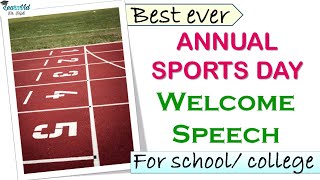 Welcome speech on Annual Sports Day in English  Speech for SchoolCollege  LearnVid Dr Dipti [upl. by Arramahs]