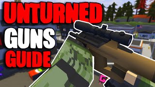 Unturned Escalation Guide  Full Gun Guide IDs amp Details [upl. by Lusar]