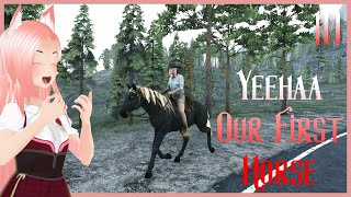 Yeehaa our first horse  RANCH SIM [upl. by Ardiek]