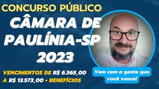 Concurso Câmara Municipal de Paulínia  SP 2023  Vagas com salários de até R1357300 [upl. by Ive]