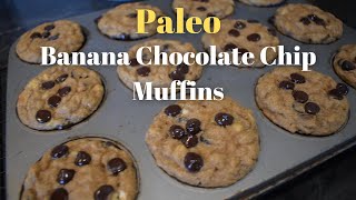 PALEO BANANA CHOCOLATE CHIP MUFFINS [upl. by Elwira]