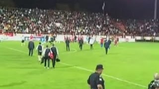 Racist chanting directed at England U21 players during Serbia match [upl. by Tada]