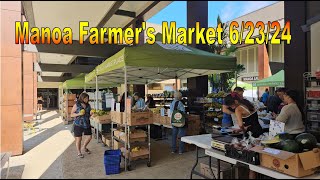 4K Manoa Farmers Market at Manoa Marketplace on 62324 in Honolulu Oahu Hawaii [upl. by Eineg227]