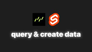 query and create data with Drizzle ORM and SvelteKit [upl. by Lynnea]