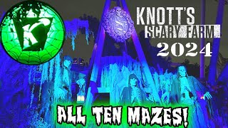 Knotts Scary Farm 2024  All Ten Mazes  Brand New Mazes Scares and Characters [upl. by Ittam]