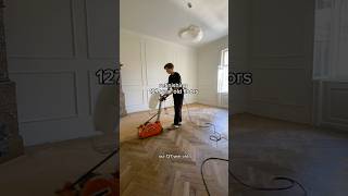 refinishingrestoring our 127 year old wooden floors floorsanding floor diyhome homerenovation [upl. by Kcor]