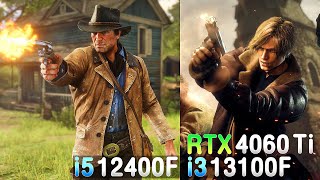 INTEL i3 13100F VS i5 12400F  RTX 4060 Ti 8GB  5 GAMES BENCHMARK ULTRA RTX ON 1080P 2023 [upl. by Annaira]