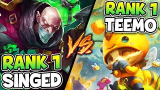 RANK 1 SINGED VS RANK 1 TEEMO TOP  BATTLE OF THE ANNOYING ONE TRICKS [upl. by Okier]