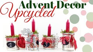 DIY Recycled Tin Can Advent Wreath  Part II  5 Goodwill Challenge [upl. by Ttayw]