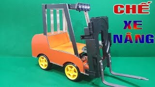 Hướng dẫn Chế XE NÂNG Điều Khiển Mini [upl. by Blus]