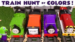 The Funlings look for Colorful Thomas and Friends Toy Trains [upl. by Nosauq578]