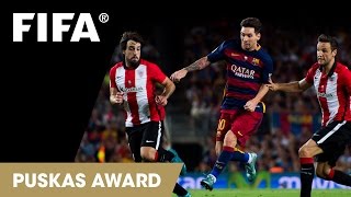 Lionel Messi goal  FIFA Puskas Award 2015 Nominee [upl. by Belicia]