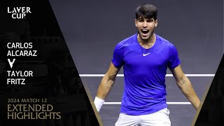 Carlos Alcaraz v Taylor Fritz Extended Highlights  Laver Cup 2024 Match 12 [upl. by Silvie564]