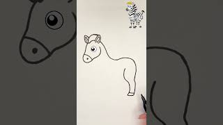 How to Draw a Cute Zebra Easy and Fun [upl. by Namien970]