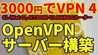 【3000円でリモートアクセスVPN④】OpenVPNサーバー設定 GLiNet GL300NV2 [upl. by Hortensia829]