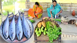 দাদু আজ প্রথমবার পিঁয়াজকলি দিয়ে সামুদ্রিক পারা মাছের রান্না খেলো সাথে চিংড়ি দিয়ে বেগুনের রেসিপি [upl. by Ahsitak]