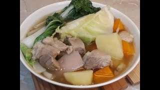 SIMPLE and EASY RECIPE PORK NILAGA Nilagang Baboy  Sinangkutsang Pinoy [upl. by Leivad]