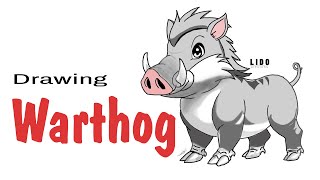 How to draw a warthog wild pig easy drawing for beginners howtodraw lidoartworks [upl. by Lindly]