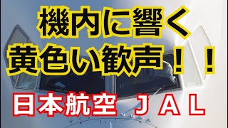 【珍しい！】JAL機長のアナウンスで機内に黄色い歓声が響き渡った！ 日本航空 [upl. by Geraldina]