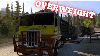 kenworth K100 Hauling 89T of logs Ridiculously Heavy Haul  American Truck Simulator [upl. by Michaela339]