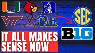 STUNNING MOVE How These ACC Teams Could Crash the SEC or BIG10  Miami Louisville VT Pitt Duke NCST [upl. by Nirat]