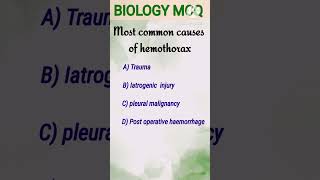 Most common causes of hemothoraxbiologyexamneetexameducationvideo [upl. by Alyk]