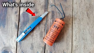 DIY Motor Starting Capacitor Whats inside in Starting Capacitor  TearDown Video [upl. by Edras]