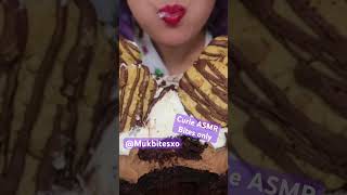 Curie ASMR chocolate cream cookie mousse cake Mukbang bites only shorts viralvideo video fyp fy [upl. by Aisnetroh]