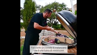 Spalla di maiale alla griglia kamado caviale di melanzane e salsa di peperoni Chef Omar Barsacchi [upl. by Animaj672]