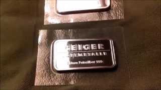 My New 2 x 1 oz Silver Bar  Geiger Edelmetalle [upl. by Hgielra315]