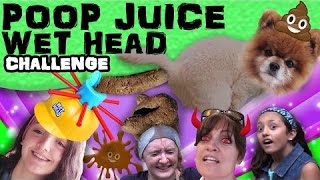 DOG POOP PRANK WET HEAD CHALLENGE Eww Doodie Juice FUNkee Bunch Game Gets Gross [upl. by Heall]