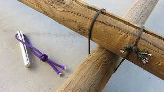 How to tie two poles or branches together High tension lashing [upl. by Lleira]