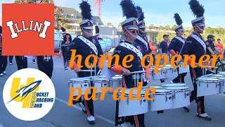 Marching Illini and Toledo Rocket Marching Band parade 9022023 [upl. by Eal]