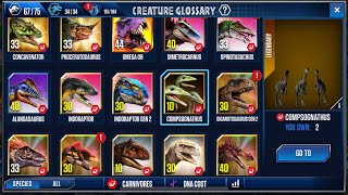 TOURNAMENT BATTLE COMPSOGNATHUS  JURASSIC WORLD THE GAME [upl. by Nicole892]