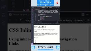 CSS Tutorial  Lesson 16 part 2 CSS inline block  Create navigation menu with inline block [upl. by Erastes723]