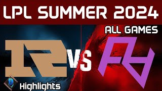 RNG vs RA Highlights ALL GAMES LPL Summer 2024 Royal Never Give Up vs Rare Atom by Onivia [upl. by Odnomor369]