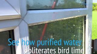 Removing bird lime with purified water [upl. by Cathie]