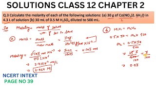 Calculate the molarity of each of the following solutions a 30 g of CoNO32 6H2O in 43 L [upl. by Swigart539]