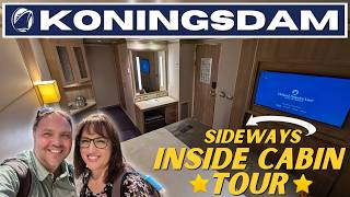 Holland America Koningsdam Inside Cabin Tour SIDEWAYS Stateroom 8119 [upl. by Silsbye]