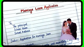 Marriage Leave Application in English  How to write marriage leave application [upl. by Enytnoel]