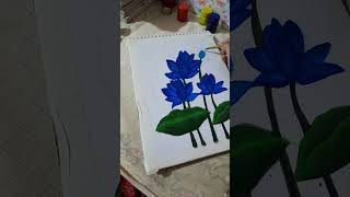 Blue water lily painting🪷 flowerart painting waterlily art watercolour [upl. by Marylin]