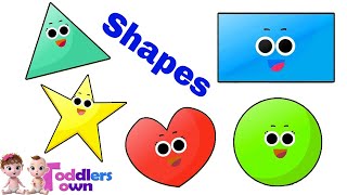 Shapes Song  Learn Shapes  Nursery Rhymes From Pre School  Toddlers Town [upl. by Douty]