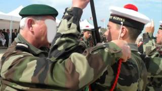 Ouistreham  6 juin 2013  Cérémonie  Fusiliers marins [upl. by Anhsirk]