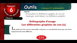 Cours de français  Orthographe dusage  les différentes graphies du son s [upl. by Anilorac]