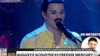 Augusto Schuster canta como Freddie Mercury  Telefe Noticias [upl. by Yrrehs]